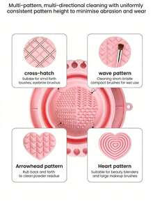 1pc Foldable Silicone Makeup Brush Cleaning & Drying Rack, Brush Cleaner, Portable Wash Mat Storage Tray With Textured Base, Suitable For Makeup Brushes And Art Brushes, Ideal For Travel And Studio Use - Various - View 6
