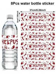 16 buah Stiker Botol Minum Halloween, Motif Hantu Kelelawar, Cocok untuk Dekorasi Halloween, Dekorasi Trick or Treat untuk Halloween, Dekorasi Rumah, Dekorasi Meja Dapur, Hadiah Halloween, Dekorasi Musim Gugur - Halloween - View 16