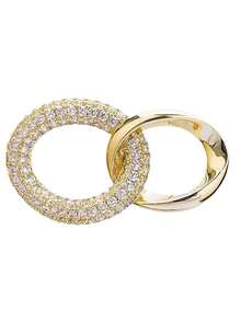1pc Premium Minimalist Round Brooch, Fashion Creative Luxury Pin, Anti-Exposure Clothing Accessory Brooch - Gold - View 6