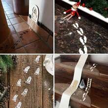3/6/12pcs Christmas Elf Pattern Stencil Set, Includes Footprint And Handprint Patterns, Plastic Drawing Stencils, Christmas Footprint Pattern Stencils, Elf Handmade Craft Stencils, Elf DIY Pattern Stencils, Reusable PET Stencils, Suitable For Drawing Window Sill Elf/Footprint Pattern Christmas Decorations - A - View 6