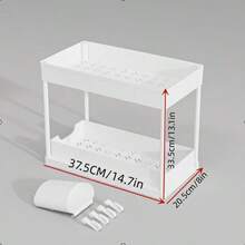 1pc Single Layer Pull-Out Storage Rack, Under Sink Drainage Storage Rack With Hooks, Kitchen Storage Drawer, Easy To Disassemble And Clean Storage Rack - Multiple Colors - View 7