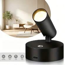 1pc Rechargeable LED Mini Spotlight, 3 Color Temperature Switching With Stepless Dimming, Can Be Wall-Mounted As Indoor Ambient Wall Light Or Floor-Standing For Plant Lighting, Also Hanging As Small Pendant Light. Designed For Focused Decorative Lighting Of Paintings, Ornaments And Artworks, Multi-Angle Adjustable Focus Spotlight, Suitable For Home, Exhibition Hall And Potted Plants - Multicolor - View 5