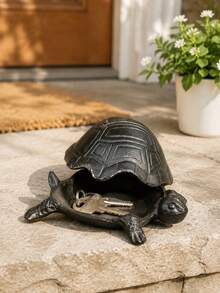 1pc Cast Iron Turtle Hidden Key Box, Weatherproof Rust-Proof Outdoor Spare Key Box, Garden Turtle Invisible Key Storage Box, Compact Secret Storage, Suitable For Yard, Patio, Flower Pot, Pool, Vase, Home, Office Decoration - Multicolor - View 1