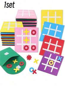 10/5 Sets Tic Tac Toe Party Favors, Tic Tac Toe Board Game, Random Multicolor Family Strategy Board Game, Felt Mini Nine-Grid, Suitable For Family Birthday, Holiday Party Gifts, Good Gift Bag Fun Indoor Game Night Activity (Mixed Colors) - Multicolor - View 8