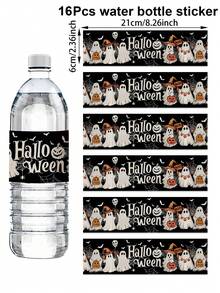 16 buah Stiker Botol Minum Halloween, Motif Hantu Kelelawar, Cocok untuk Dekorasi Halloween, Dekorasi Trick or Treat untuk Halloween, Dekorasi Rumah, Dekorasi Meja Dapur, Hadiah Halloween, Dekorasi Musim Gugur - Halloween - View 18