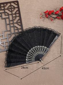 Cirelle Two-Layer Lace Princess Fan, A Modern Foldable Hand Fan, Suitable For Home Use. - Multicolor - View 4