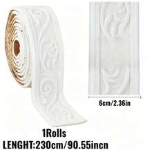 3D Embossed Flexible Foam Wall Sticker, Self-Adhesive Backing Decorative, Decorative Wallpaper Border, Wall Decoration, Self-Adhesive Wall Sticker, Baseboard Decoration, Suitable For Bedroom Corner, Wall, Maintenance Decoration, Home Decor - A - View 2