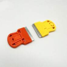 2pcs Mini Handheld Glue Remover Scraper, Plastic Glue Removal Tool, Suitable For Glass, Stove, Car Window, Sticker Residue Cleaning, Compact Portable Cleaning Tool, Suitable For Kitchen, Home Cleaning Users, Gift For Family And Friends - A - View 7