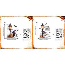 1/2pcs Retro Halloween Streetlight Ghost Black Cat Window Sticker, Double-Sided Visible PVC Electrostatic Adsorption Glass Sticker, Suitable For Homes, Kitchens, Shop Windows, And Other Holiday Parties. - Multicolor - View 6