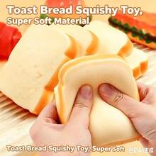 1pc Stress Relief Doll - Realistic Bread Model Slow Rising Plush Doll, Prank Doll (Toast Style) - Multicolor - View 2