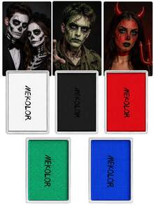 Solid Color Face & Body Paint, Quick Drying & Easy Wash Face & Full Body Graffiti Paint, Water-Soluble Pigment, Black, White, Red, Suitable For Halloween, Cosplay, Stage Plays - Multicolor - View 1
