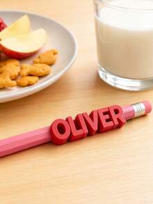 Custom 3D Pencil Topper,Personalized Pencil Cap,Cute Desk Accessory,Customized Letter Pencil Cover,Customizable Name Pencil Decoration,Back To School - Style a - View 5