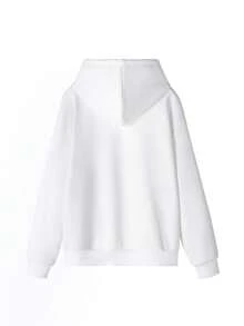 1-Piece Women's Hoodie: Cotton-Polyester Blend, Exquisite Print, Suitable For Outdoor Use In Autumn & Winter Commuting - 白色 - 查看 3