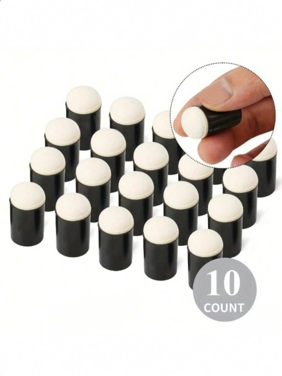 10pcs Handmade Finger Sponge Stamp Pens, Suitable For Finger Painting, Card Making, Stamping, Coloring And Art Projects, Perfect For Children And Teachers Back To School Supplies - Black - View 1