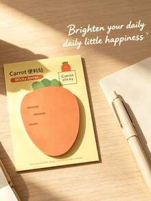 2pcs Cute Carrot Sticky Notes Stickers, Creative Cartoon Alien Handbag Notebook Label Stickers, Student Memo Classification Index Stickers, Highly Attractive Memo Paper, Ideal Choice For Reminders And Study Notes - one-size - View 6