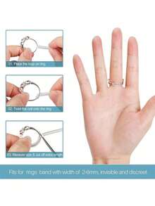 4pcs/4 Sizes Ring Size Adjuster, Jewelry Size Gauge For Loose Rings, Spiral Silicone Ring Sizer Spacer Inserts, Ring Guard Adapters Set - Clear - View 7