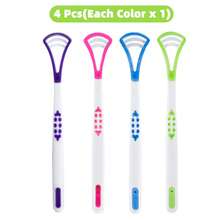 Tongue Scraper, Oral Health Cleaning Brush, Freshens Breath, Removes Tongue Coating, Clears Food Residue, Curved Design, Enjoy Fresh Breath, Suitable For Both Men And Women. - 白色 - 查看 8