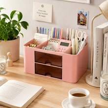 1 buah Kotak Penyimpanan Laci Berlapis-lapis Motif Kelinci Lucu, Wadah Organizer Meja, Cocok untuk Kantor, Rumah, Sekolah, Asrama, Penyimpanan Kosmetik dan Perhiasan, Hadiah Ulang Tahun - MultiWarna - View 2