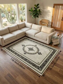 Hellfarbiger Wohnzimmerteppich, weicher minimalistischer Stil, geeignet für Küche, Esszimmer, Schlafzimmer, Wohnzimmer, Innen-/Außenbereich, Büro, Lobby, rutschfeste Fußmatte, Flur, Arbeitszimmer, Kunstkaschmir Feiertagsdekor Teppich - Schwarz - Übersicht 19
