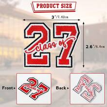 GIURKUU Class Of 2027 Large Iron On Patches, 2027 Graduation Embroidered Patch For Clothes Backpacks Hats Jackets Jeans, DIY Graduation Gift Appliques For Teachers Students - 2027 RED - View 3