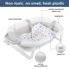 Ultimate Portable Ergonomic Baby Bathtub, Soft Cushion Bath Pad, For Bathing Newborns To Toddlers (0-36 Months) - 白色 - 查看 3