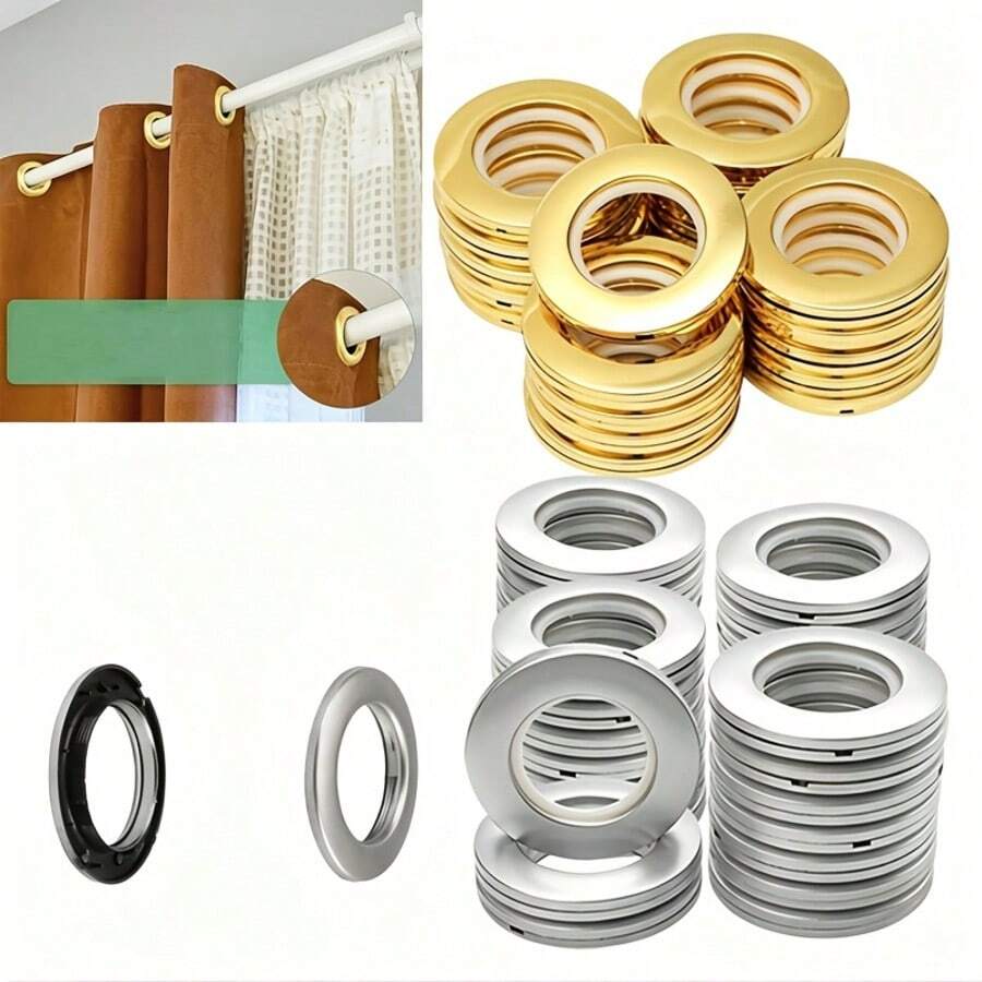 26pcs Silent Roman Rod Curtain Rings, Round Curtain Rings, Smooth Sliding And Quiet, Durable And Practical, Suitable For Curtains, Shower Curtains And Door Curtains - Multicolor - View 1