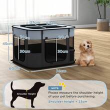 Foldable Dog Pen With Storage Bag For Indoor/Outdoor Use, Portable Pet Playpen, With Ground Stakes - T0001-01-6998 - View 1