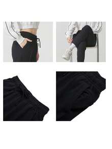 Under Armour Pantalones deportivos casuales ligeros de exterior de punto de felpa otomana para mujer 1379778-001 - negro - Ver 7
