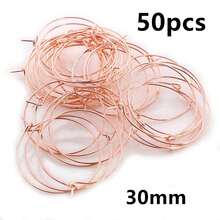 50pcs 20-40mm Beading Hoops Earrings Big Circle Ear Hoops Earrings Wires For DIY Jewelry Making Accessories Supplies - Circle Hoops - View 41