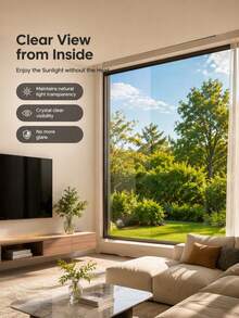 One-Way Mirror Privacy Window Film, Self-Adhesive Heat Insulation Sun Protection UV Protection, Suitable For Home Office Bathroom Glass Door - 1PC - View 5