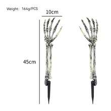 3PCS Halloween Skeleton Hand Ground Stake Set, Outdoor Lawn Cemetery Decoration, Haunted House Party Backdrop, Realistic Bone Skeleton - View 9