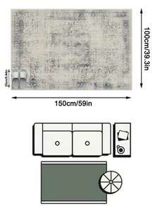 1pc Vintage American Luxury Distressed Bohemian Rectangular Soft Faux Cashmere Machine Washable Area Rug, Suitable For Living Room, Bedroom, Entrance, Bathroom, Hallway, Patio, Kitchen, Indoor/Outdoor, All-Season Large Size Floor Mat, Home Decor - Multicolor - View 13
