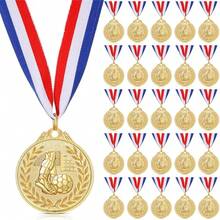 Sports Football Medal, Gold Sports Medal, Event Commemorative Medal Metal Pendant, Durable Material, Suitable For Sports Competitions, Football Matches, School Competitions, Running, Contests, Party Gifts And Team Awards - Embossed Wheat Ear Football Design - View 10