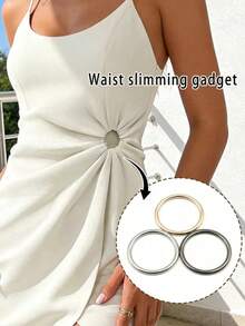 3件/1件可調節式下擺與袖口夾，無需縫製，適用於T恤、襯衫、洋裝－可調節扣環 - 彩色 - 查看 1