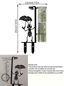 1pc Outdoor Garden Rain Gauge, Ant Shaped Garden Rain Gauge With Ground Stake, Decorative Outdoor Rain Gauge For Patio And Outdoor, Transparent Measuring Tube, Suitable For Lawn, Patio And Garden - A - View 6