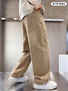 Boys' Fashion Casual Denim Long Pants, Spring/Autumn And Winter New Style - Khaki - View 2