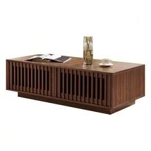Mesa de centro 100x50x35cm rectangular/Mesa de centro de MDF/Estilo minimalista/Resistente al color y estable en forma/Montaje sencillo/Sala de estar dormitorio balcón Color nogal - madera de nogal - Ver 11