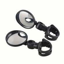 2Pcs Shockproof & Shatterproof Cycling Rearview Mirrors, Wide-Angle Convex Mirror With Adjustable Rotation Angle, Quick-Release Clip Installation Silicone Handle Rearview Mirror, Universal Wide-Angle Rearview Mirror For Mountain Bikes And Electric Bicycles - Black - View 8