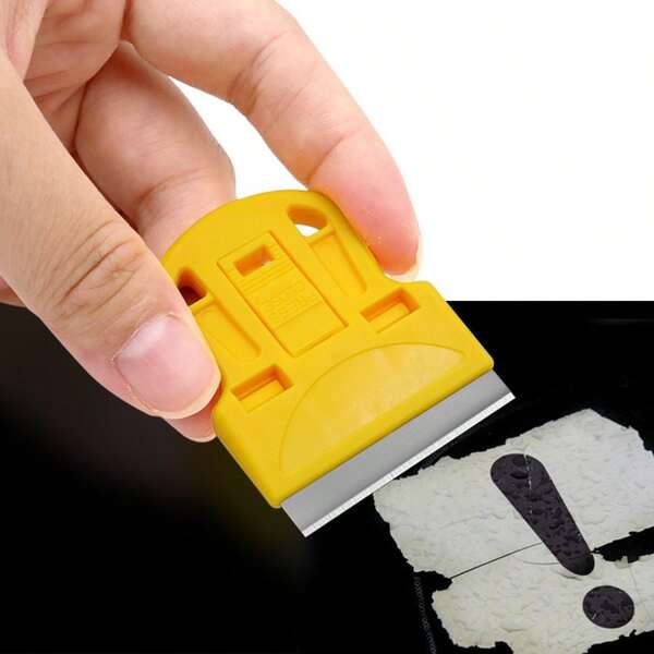 2 stuks mini handschraper voor lijm, plastic behuizing met metalen mes, reinigingsschraper voor het verwijderen van folie, desktopreiniging van stickerresten en lijmresten, verwijderen van olievlekken op autoruiten en fornuizen, draagbaar compact reinigingsgereedschap, druk-clip vervangbaar versleten mes, lichtgewicht lichaam met moeiteloze bediening met één hand, vlak mesoppervlak schraapt resten zonder krassen achter te laten, geschikt voor huishoudelijke reinigingsgebruikers, kan worden gebruikt als huishoudelijk cadeau