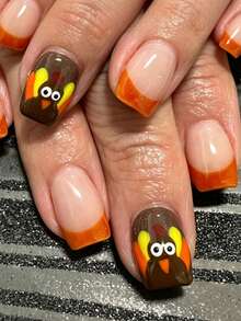24pcs Rt Square French Nude Yellow Double Layer 3D Banana Design Nail Stickers, Fresh Sweet INS Style False Nails, Suitable For Students And Young Girls, Brighten Skin Tone, Self-Adhesive - 彩色 - 查看 1