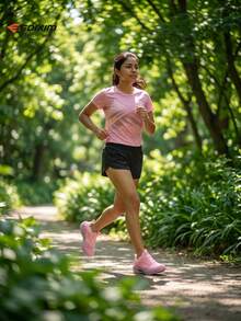 EDIXIM 女款學生軟底運動鞋 2026夏季新款時尚輕量跑步鞋 避震透氣路跑鞋 - 粉色 - 查看 8