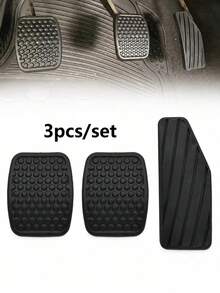 3pcs Universal Manual Transmission Pedal Rubber Covers, Non-Slip Dotted Texture Clutch, Brake And Accelerator Pedal Pads, Soft Rubber Replacement Pedal Covers, Suitable For Most Manual Transmission Vehicle Interior Accessories - A - View 1