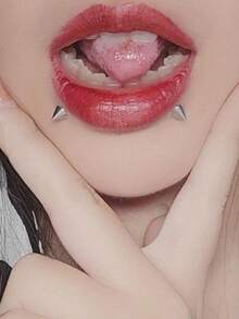60 piezas/Set Anillos falsos para piercing de labios, cejas y puente de la nariz con bolas de repuesto y pegatinas, mordidas de serpiente falsas para labios, accesorios de moda sin perforación - Plata/Negro - Ver 4