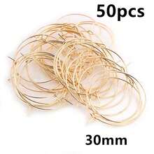 50pcs 20-40mm Beading Hoops Earrings Big Circle Ear Hoops Earrings Wires For DIY Jewelry Making Accessories Supplies - Circle Hoops - View 53