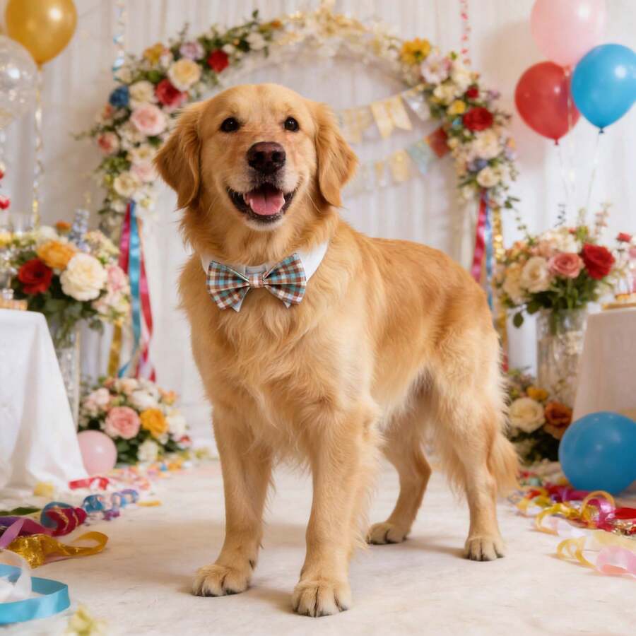 1 buah Dasi Kotak-kotak Model Tuxedo Baru untuk Anjing, Aksesori Hewan Peliharaan untuk Kostum Pernikahan dan Ulang Tahun, Dasi Lucu yang Dapat Diatur, Cocok untuk Anjing Kecil, Sedang, dan Besar. - Biru - View 1