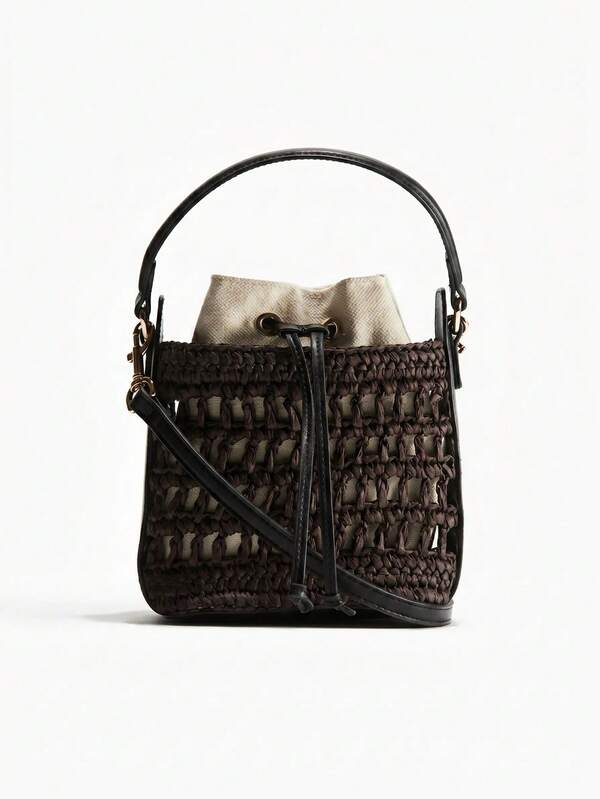 Women's Straw Bucket Bag, Small Handbag, Straw Bucket Bag, Summer Small Woven Crossbody Bag, Women's Hobo Bucket Bag, Vacation Handbag, Straw Beach Bag, Fashion, Long-Lasting And Many Other Advantages, Perfect For Vacation, Dating, Work, Party, Shopping, Evening Party, Travel, Beach And Daily Use.