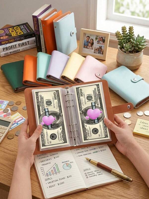 Portable Card Photo Album, Cash Envelope Budgeting System, Coin Purse, Budget Organizer Set, Reusable Wallet Envelopes