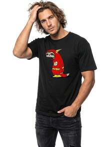 Men T-Shirts - 黑色 - 查看 4