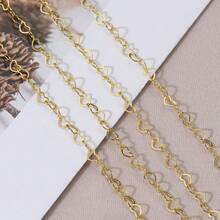 1m Fashion Heart-Shaped Hollow Copper Chain, Suitable For DIY Handmade Women's Necklace, Bracelet Jewelry Accessories - Chain - View 4