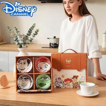 Disney Cartoon 4-Piece Ceramic Rice Bowl Gift Set, Cute Woody, Buzz Lightyear, Jessie, Alien Tableware, Family Kitchen Daily Use Tableware, Birthday And Holiday Gift - Multicolor - View 11